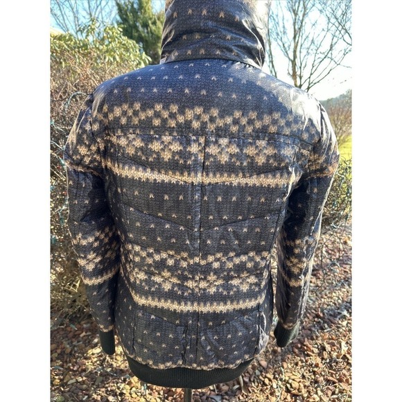 Marc New York Andrew Mark Winter Coat Down Blend Fair Isle Pattern Sz S - Picture 3 of 6